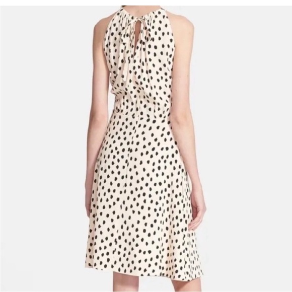 Kate Spade Take a Walk on the Wild Side Halter Dress Size 6 Cream/Black Midi - Picture 2 of 13